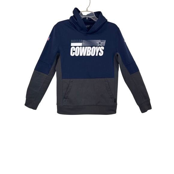 Dallas Cowboys Nike Gray and Blue Hoodie Sweatshirt Size YXL NFL Football Sports - Picture 1 of 11